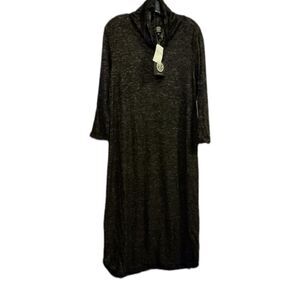 Bobeau Black Cowl Neck Sweater Dress With Built in Face Mask Size Large